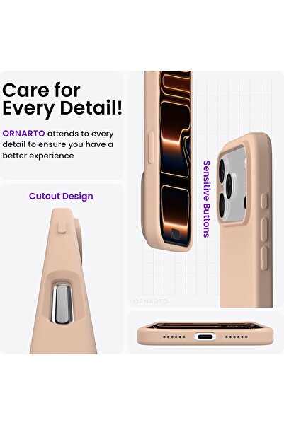 USIDE 17 Pro Max Case Inside Velvet Shockproof Screen and Camera Raised Lasman Cover-Khaki Green