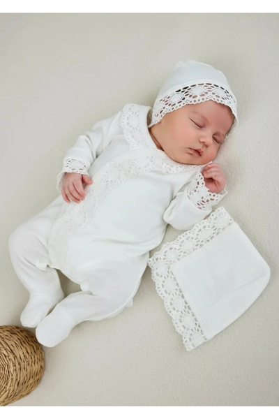 BEBERAZZİ Lora Hat Jumpsuit Set with Side Laces