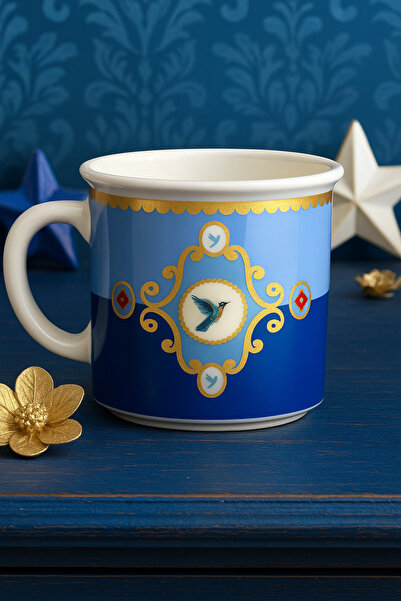 PH Concept Kadıkızı Blue Kingfisher Set of 2 Porcelain Mugs