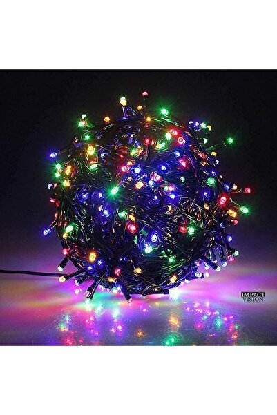 RABY Linear Christmas Lights, 15 m, 200 LEDs, 8 Light Modes, Dark Green Cable, Multicolor