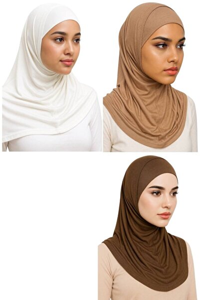 ALDAIYR 3 Pieces of Hijab, 2 Pieces of Lycra Fabric