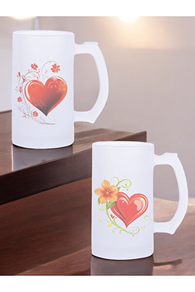 lili hediyelik Heart 2-Piece Frosted Beer Glasses - Beer Glass Models, Beer Glass Design, Beer Glass Tall