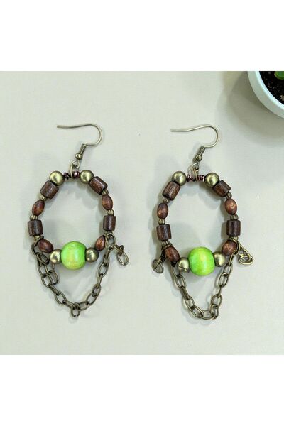 LeylanTakı Leylan Jewelry Women's Coffee Bohemian Hoop Earrings