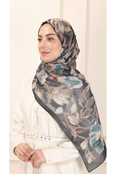 locella شال قطني منقوش باللون الأسود