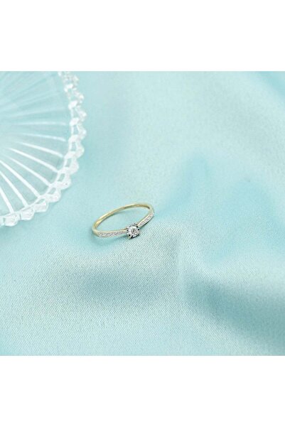 Bijuteria SORELLY 14k Gold Solitaire Engagement Ring with 0.081ct Diamond Size 14