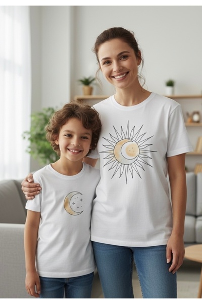 Tiny and Co Sun, Moon Printed Mother,,Child Combination T-Shirt