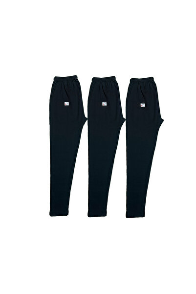 SİWELLİ 3'lü Paket Siyah Kışlık Sıcak Tutan Şardonlu Tayt İçlik