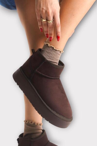 Liger Furry thick sole short sport women's boots brown