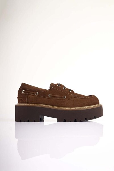 SU SHOE BOUTIQUE NO92 Taba Hakiki Süet Deri Tekne Ayakkabısı