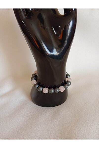 OEM Elastic Bracelet Rose Quartz and Hematite