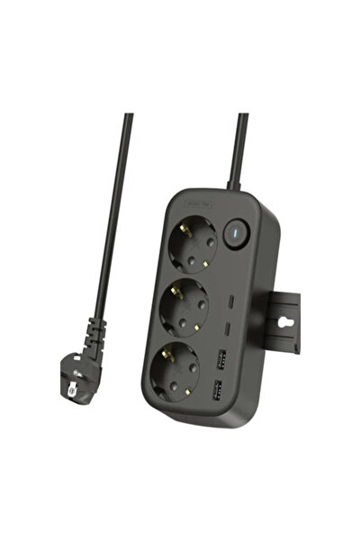 Genel Markalar Akım Korumalı Priz 2 Usb + 2 Type-c Girişli 2 Metre Kablosu An...