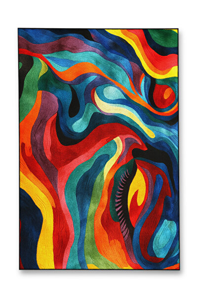 Rugs Modern Halı MOSSO Μπλε Μωβ Αποχρώσεις Έθνικ Λουλούδια με Σχέδιο Υφαντή Β...