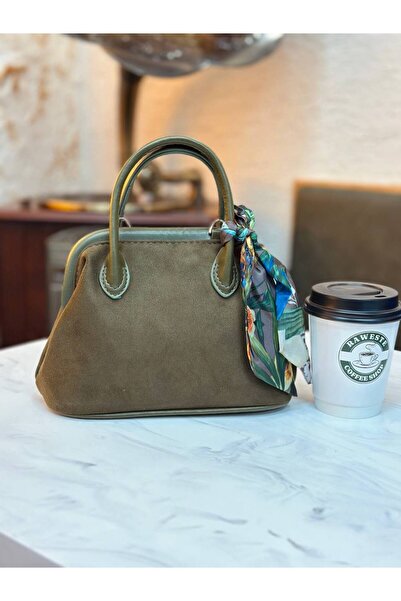 SHIKIRTI Süet Şal Detaylı Burslu Model Uzun Askılı Kadın El ve Omuz Çantası