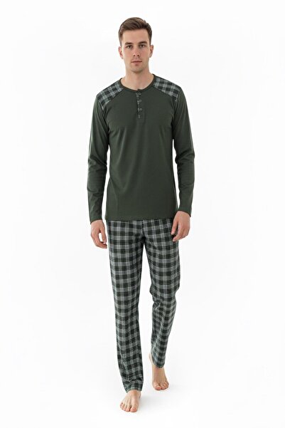 Mutlu City Men's Interlock Comfortable Fit Crew Neck Cotton Pajama Set 6779