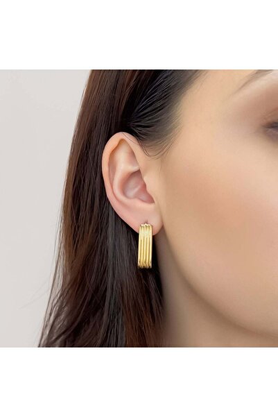 Bijuteria SORELLY 14K Gold Textured Oval Earrings