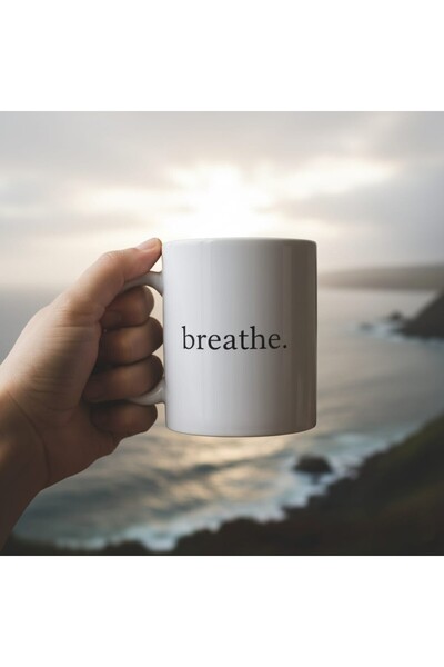 MeshCraft3D مطبوع كوب مكتوب عليه 'تنفس' - كوب هدية بتصميم 'تنفس' - كوب بتصميم...
