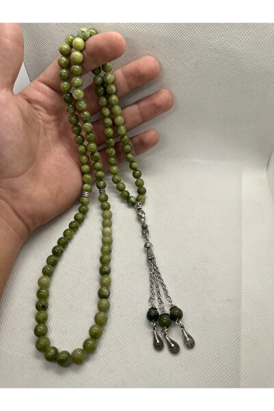grsoyuncak Natural Stone Jade Stone 99-Bead 8mm Prayer Rosary