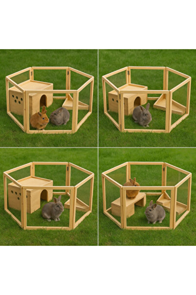 CASA PUFOSULUI Indoor Pen "Luna" – Play and Comfort for Small Pets