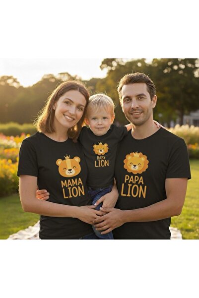 Tiny and Co تي شيرت Lion مطبوع للأم والأب والطفل