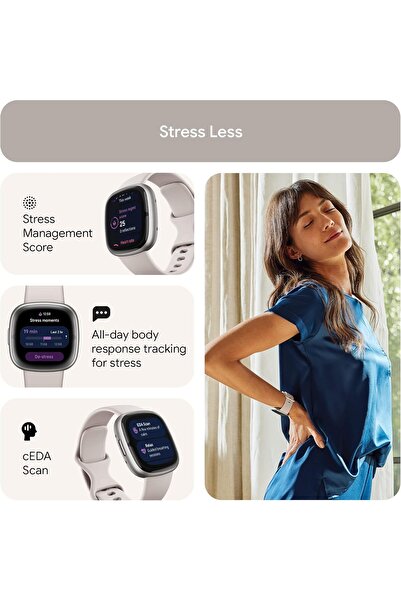 Fitbit Sense 2 Advanced Health and Fitness Smartwatch - Shadow Grey/Graphite (S & L Bands)