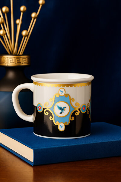 PH Concept Kadıkızı Black Kingfisher Set of 2 Porcelain Mugs