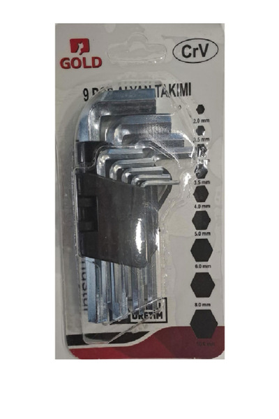 crv Gold-Crv Allen Key Set Mini 9 Pieces