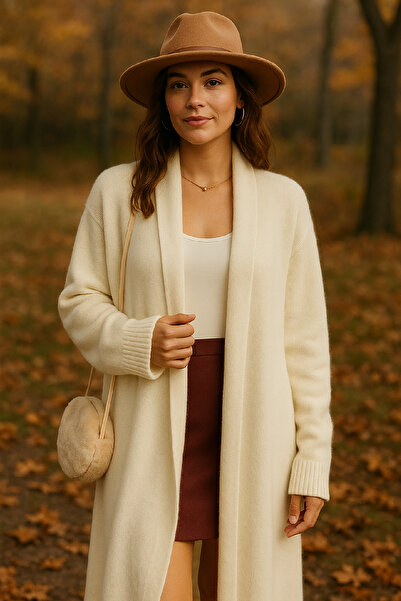 Pissos Long Flowy Loose Knit Cardigan – Oversized Soft Textured Women's Cardigan