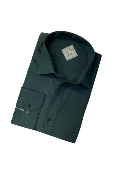 GÖMLEK GALERİSİ Classic Loose Fit Plain Long Sleeve Men's Shirt