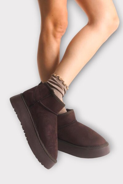 Liger Furry thick sole short sport women's boots brown