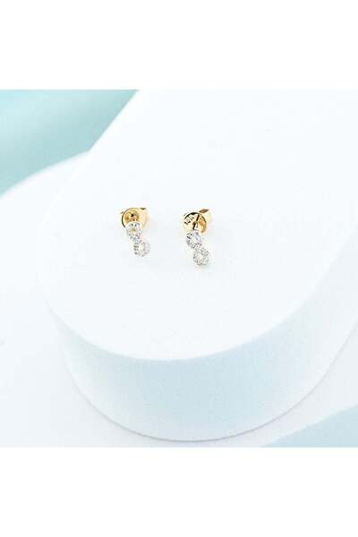 Bijuteria SORELLY 14k Gold Infinity Earrings with 0.071 ct Diamonds