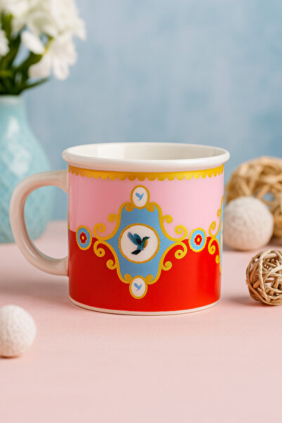 PH Concept Kadıkızı Pink Kingfisher Set of 2 Porcelain Mugs