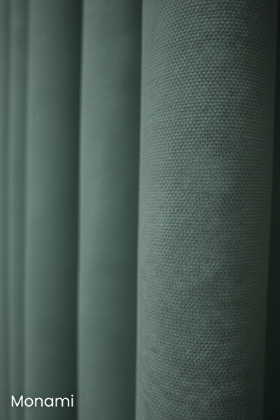 Monami Luxury First-Class Honeycomb Velvet Textured Water Green Island Wallpaper Curtain