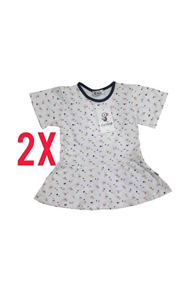 By Danina Set of 2X girls' t-shirts for 5 years old, new with label, cotton, floral pattern, short sleeves