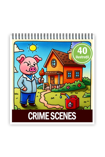 Legendary Gifts Mini carte de colorat, 40 de ilustrații cu scene ale crimei, ...