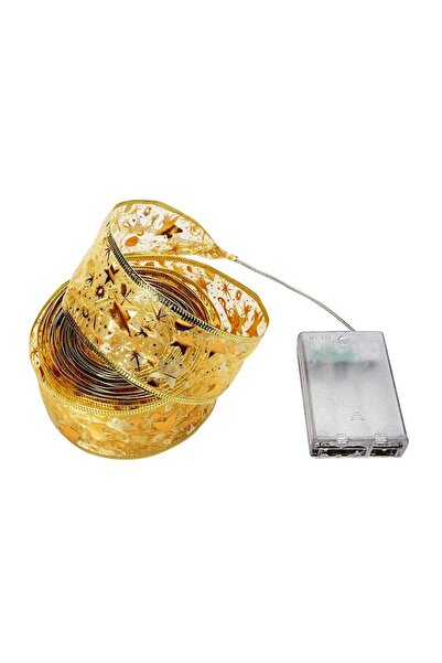 RABY Christmas ribbon lights for tree decoration, 5 m, 50 LEDs, silk ribbon, Warm White