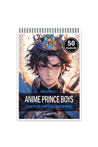 Legendary Gifts Carte de colorat antistres, 50 de ilustrații, Anime Prince Boys, 106 pagini, Format: A5