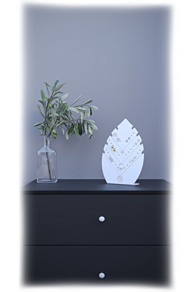 alfams by fmsa حامل أقراط على شكل ورقة شجر، منظم مجوهرات معدني، منظم سطح المك...