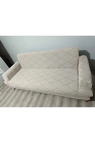 ARİFE HOME Leaf Pattern 3 Seater Elastic Sofa Cover | Elastic Seat Cover | Seat Cover Mink