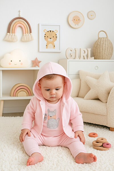 babynow طقم أطفال من بغطاء رأس قطع مطرز على شكل أرنب من بيبي نوفا