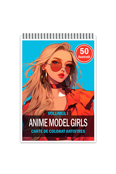 Legendary Gifts Carte de colorat, 50 de ilustrații, fete anime model - Volumu...