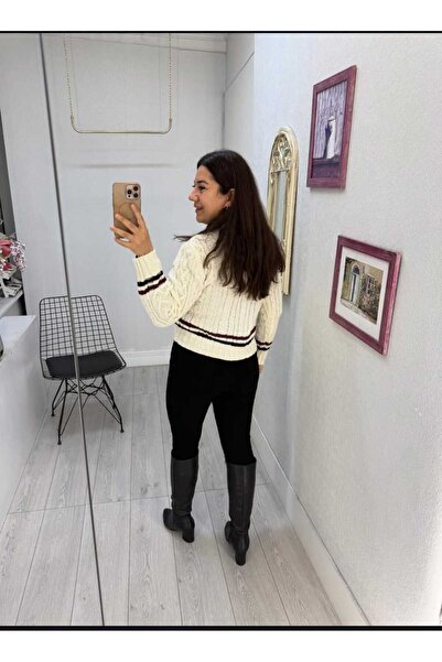 RECEP AYDIN Women's Braided Gold Button Cardigan