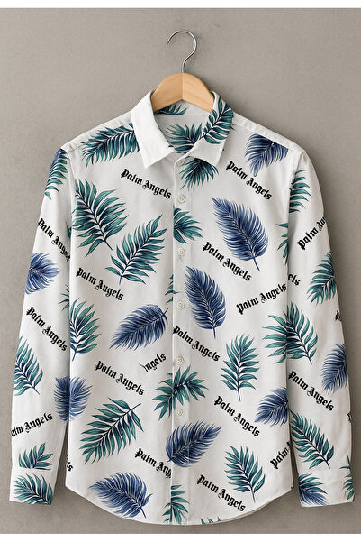 YusGos Men's Regular Fit Regular Collar Long Sleeve Easy Iron Patterned Premium Cotton Shirt