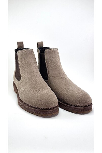 ALZA SHOES Genuine Suede Leather Chelsea Men's Winter Boots - Lightweight and Comfortable - Suitable for Everyday Wear