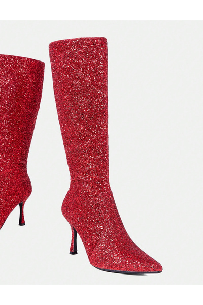 Sheya Shein heeled boots, red