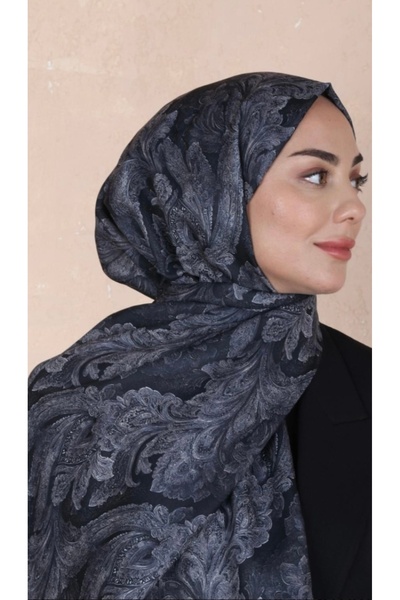 locella Koza Pamuk Şal-Siyah Krem-9