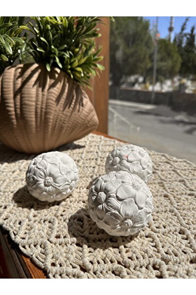 Mimarizi Boyanabilir 3'lü Çiçek Toplar, Dekoratif Obje