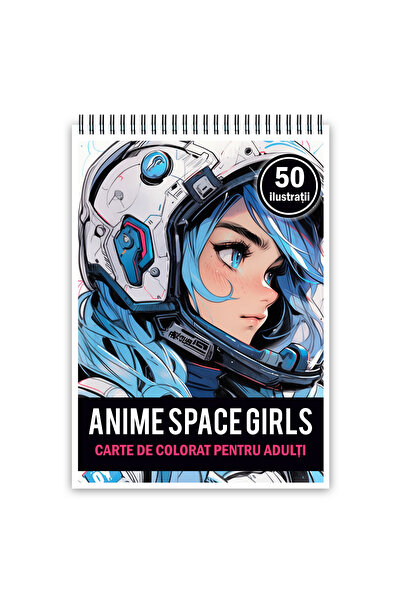 Legendary Gifts Carte de colorat antistres, 50 de ilustrații cu fete anime di...