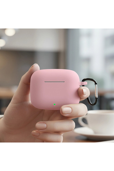 Huawei CaseOnn FreeBuds SE 4 ANC Kılıf Askı Aparatlı Mat Silikon Pembe