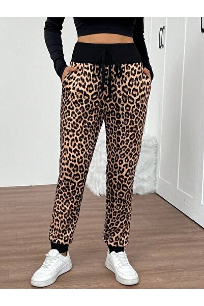 ALPACO Women's High Waist Lace-Up Patterned Two Thread Pants