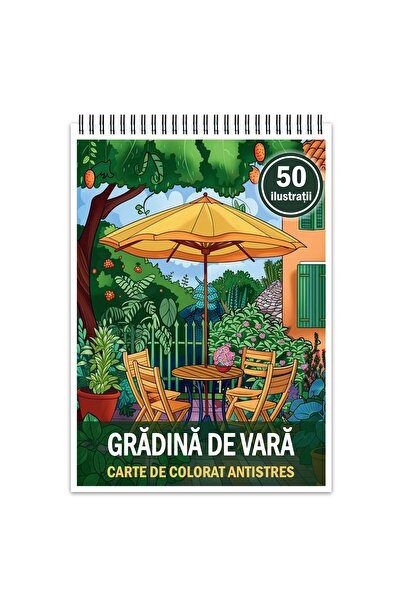 Legendary Gifts Carte de colorat antistres, 50 de ilustrații Grădină de vară,...